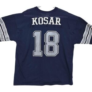 Vintage Dallas Cowboys Jersey Mens XL Blue NFL Football Logo 7 Bernie Kosar 18
